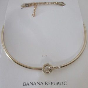 Banana Republic Metallic Gold Nautical Knot Collar Necklace NWT 48